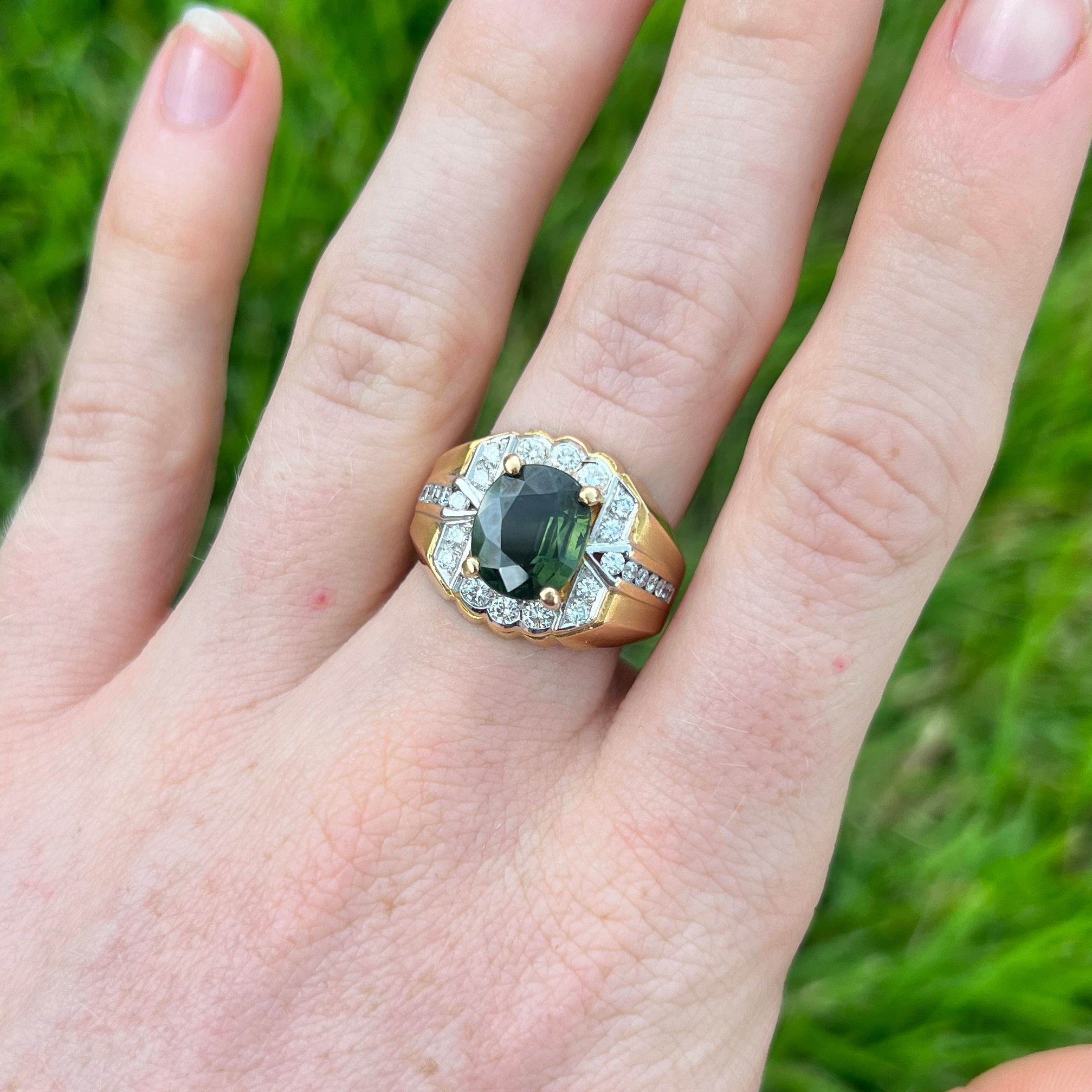mens green sapphire ring