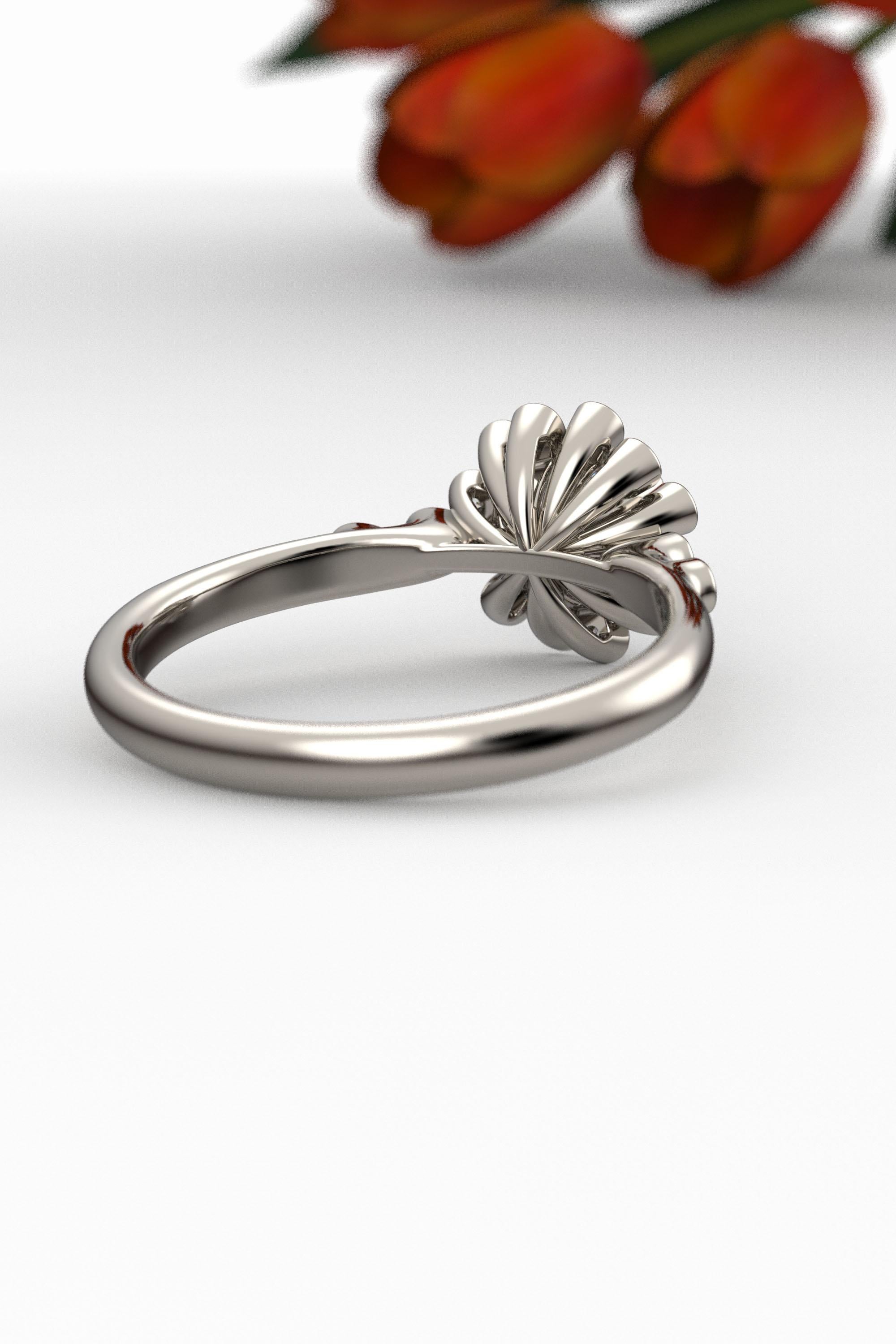 En vente :  Bague de fiançailles en diamant halo 18 carats avec diamant central certifié GIA de 0,32 carat 12