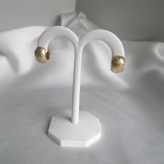 18 Karat Hammered Gold Huggy Earrings