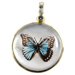 18k Hand Painted Butterfly Reverse Crystal