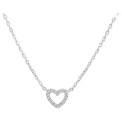 18k heart necklace with white gold and diamonds