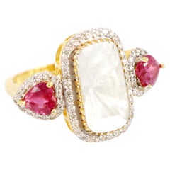 Bague en forme de cœur en rubis 18K 0222