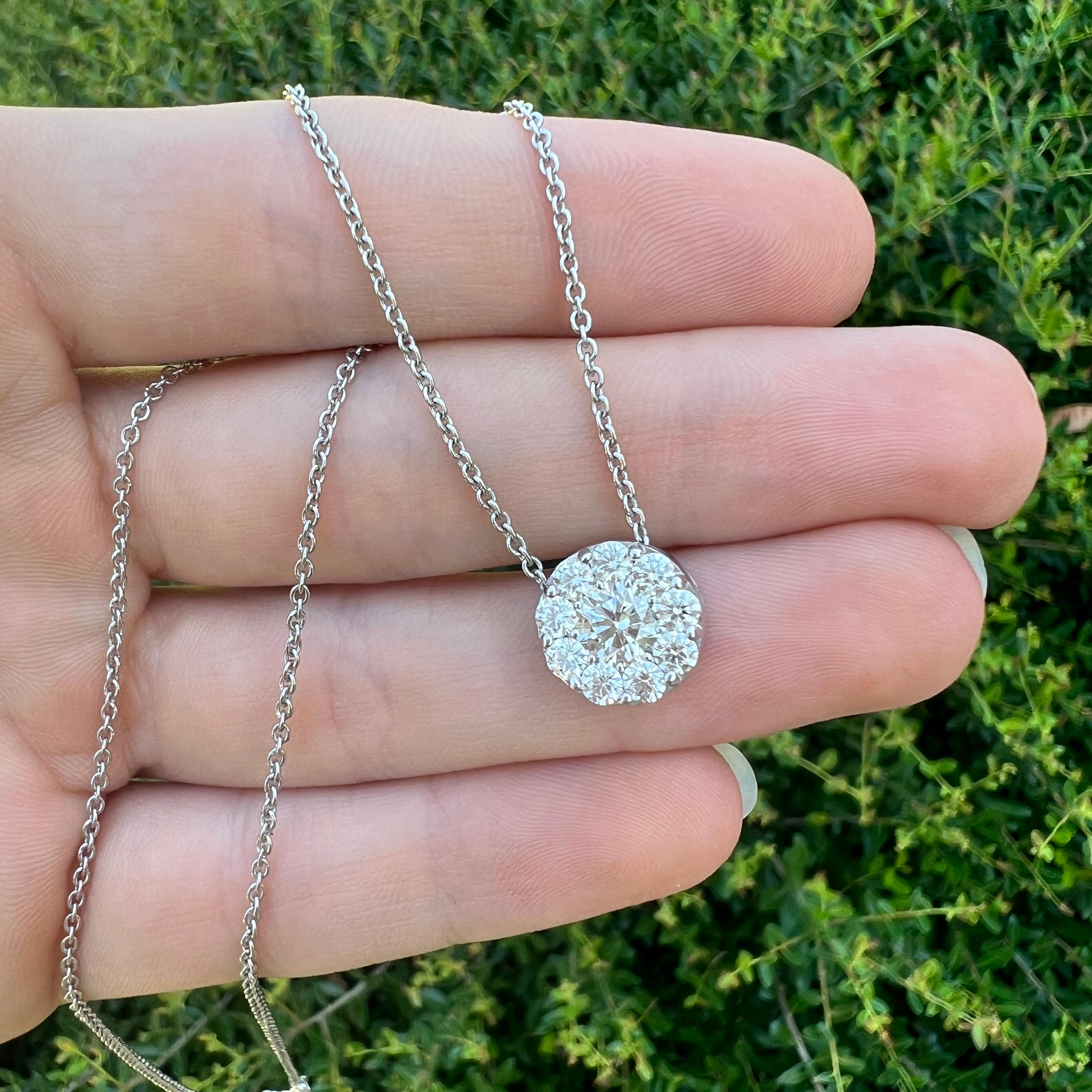 18k Hearts on Fire Diamond Fulfillment Pendant Necklace 1.5ctw For Sale 1