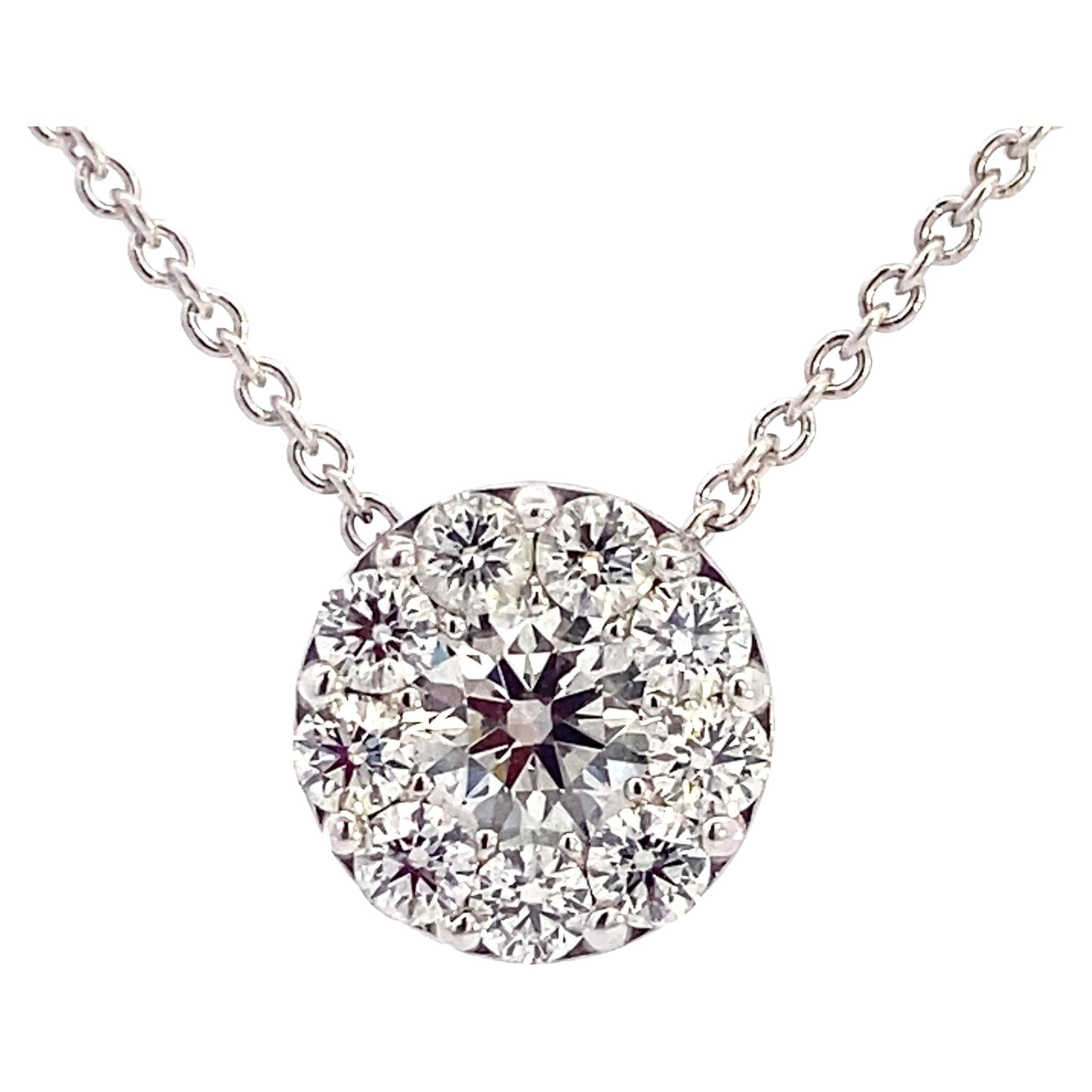 18k Hearts on Fire Diamond Fulfillment Pendant Necklace 1.5ctw For Sale