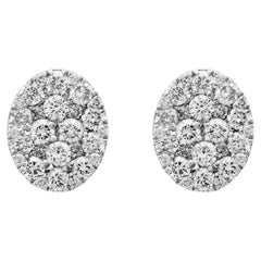 Pendientes Ovalados Ilusión 18K con Diamante