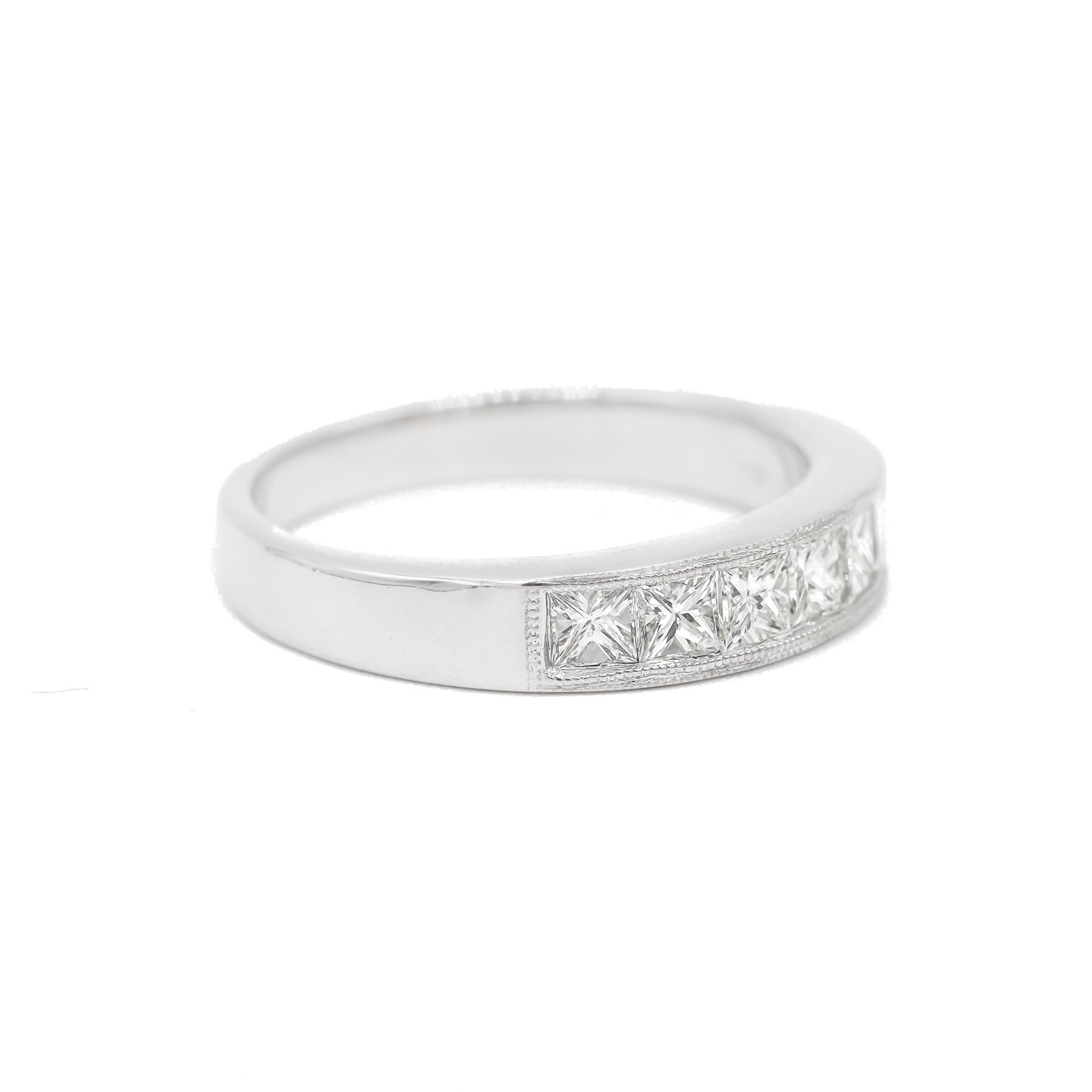 Be stunned by this astonishing 18K White Gold Diamond Ring! Weighing at around 4 grams, this piece is beautifully polished and is set with magnificent diamonds, emitting undeniable opulence like no other.

 

Elegant and classy, this beautiful piece
