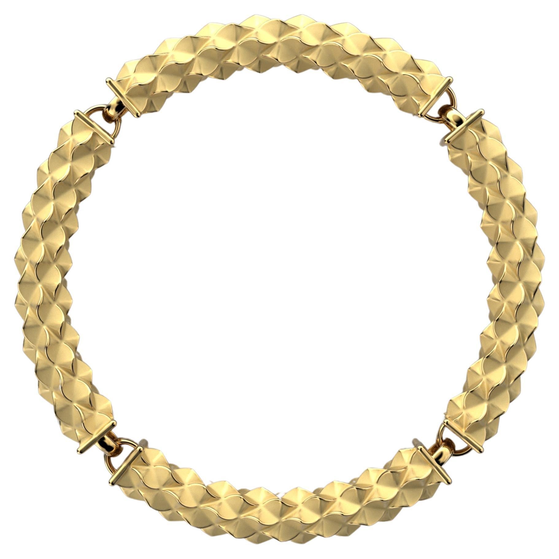 18k Italian Gold Bracelet: Custom Semi-Rigid Design by Oltremare Gioielli For Sale