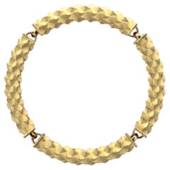 18 Karat italienisches Goldarmband: maßgefertigtes halb-Rigid-Design von Oltremare Gioielli