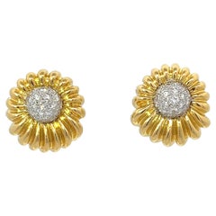 18K Italienisches Gold Classic Shrimp Design Clip-on Ohrringe mit 1,55CT Diamanten