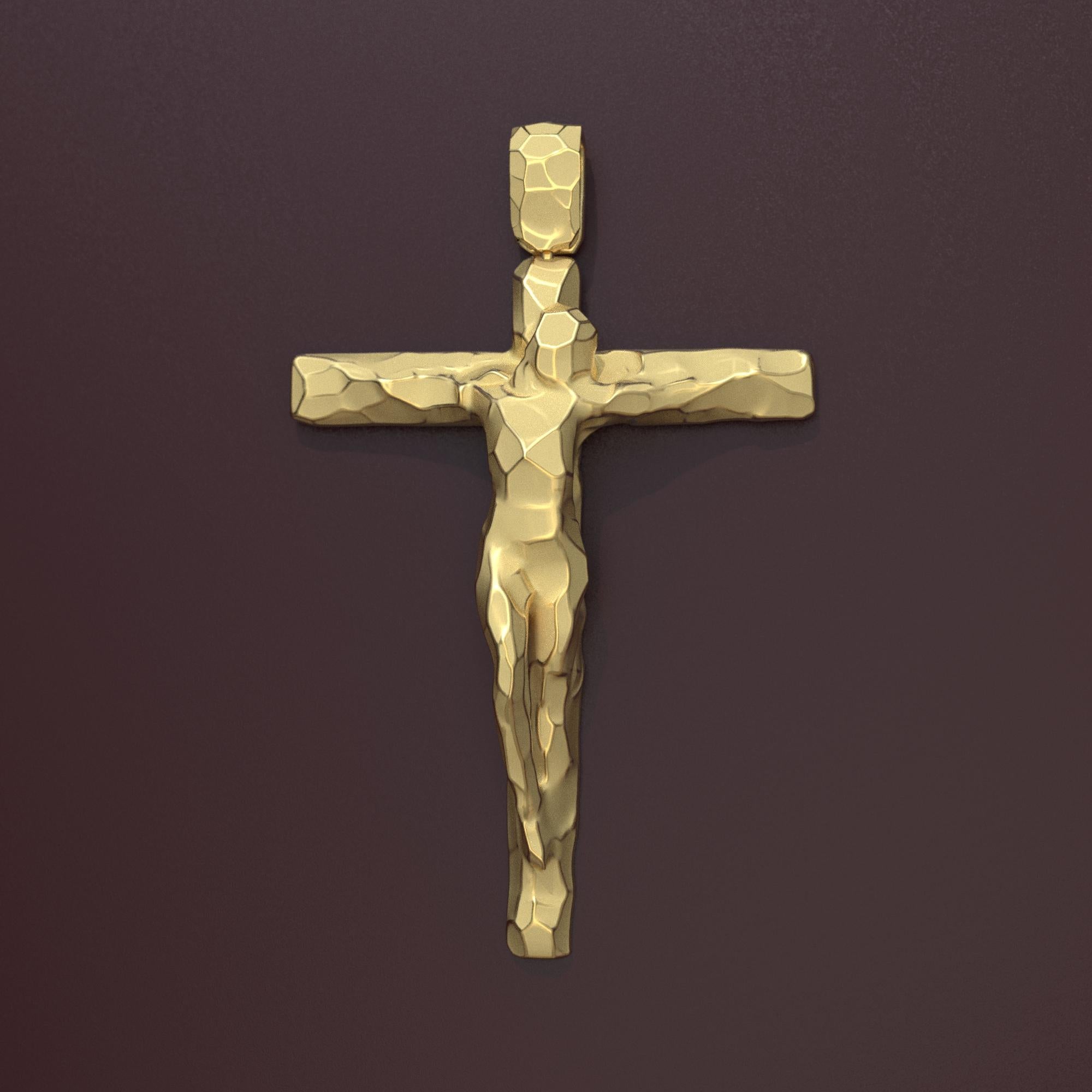 italian gold crucifix necklace men's
