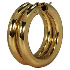 18 Karat Italian Gold Hoop Earrings