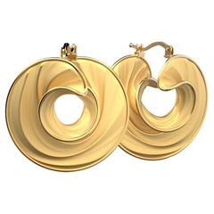 18k Italian Gold Hoop Earrings Made to order by Oltremare Gioielli  Italy