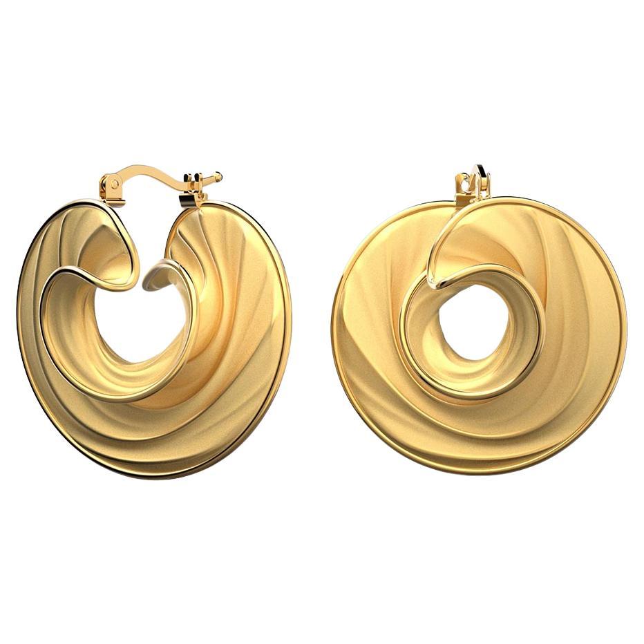 18k Italian Gold Hoop Earrings Made to order by Oltremare Gioielli | Italy For Sale