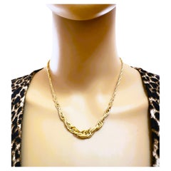 18k Italian Yellow Gold Graduated Woven Necklace 17.25 Inches Long