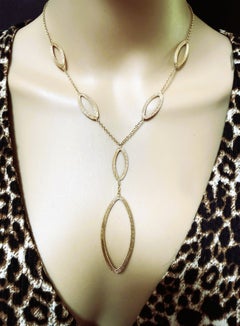 Collana in oro giallo italiano 18K con maglie ovali strutturate 10,42 grammi