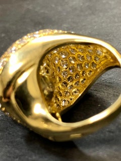 Anillo de Cóctel Vintage JOSE HESS 18K Diamante Perla del Mar del Sur 5.85ctw Sz 9