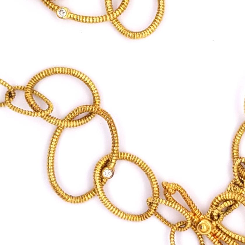 18 Karat Judith Ripka Diamond Moonstone Pendant or Enhancer Necklace Yellow Gold 1