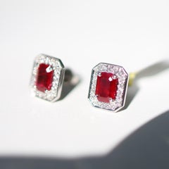 18 Karat White Gold 1 Karat Ruby and 40 0.01 Karat Diamonds