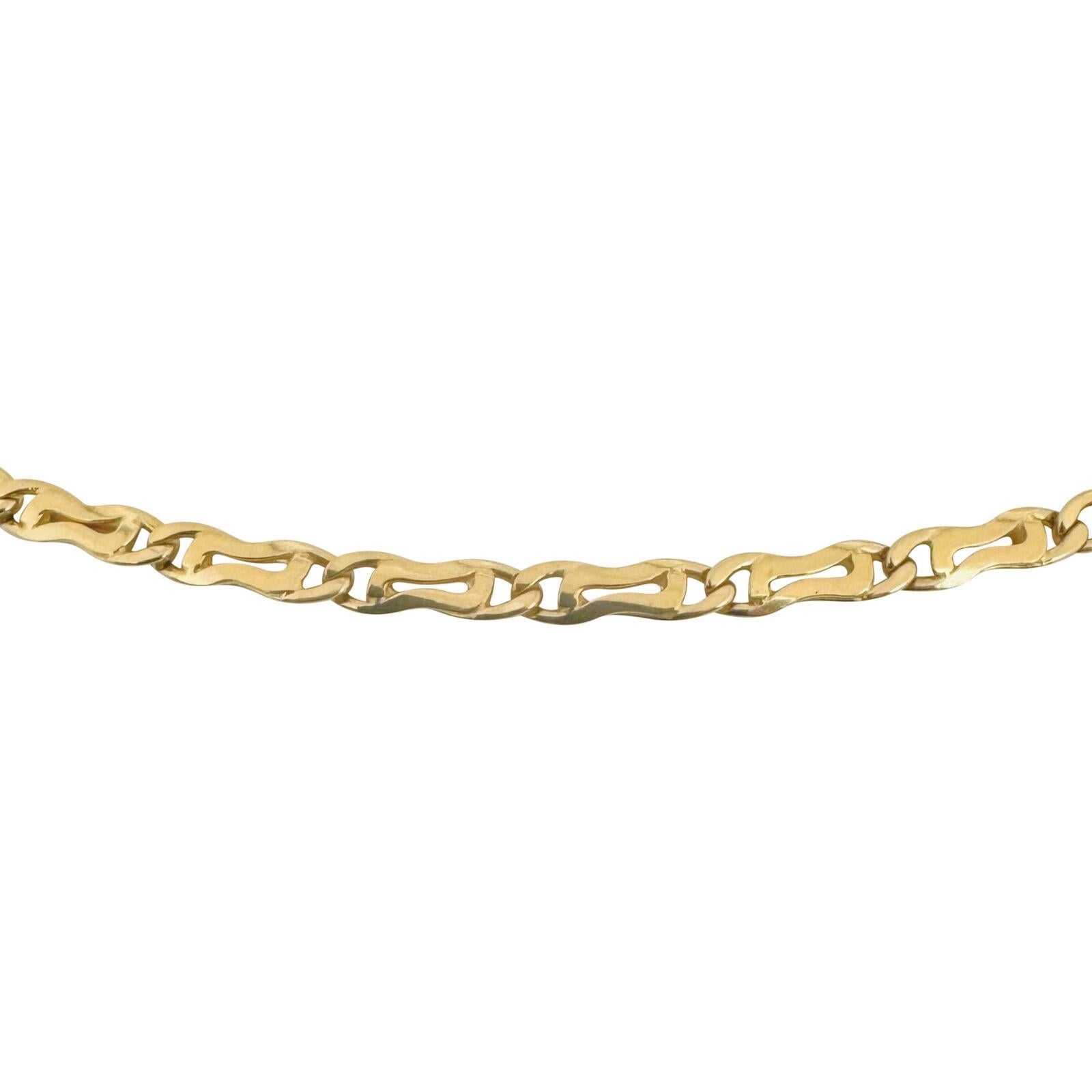 18 Karat Gelbgold Halb massive Fancy Gliederkette Halskette Italien im Zustand „Gut“ in Guilford, CT