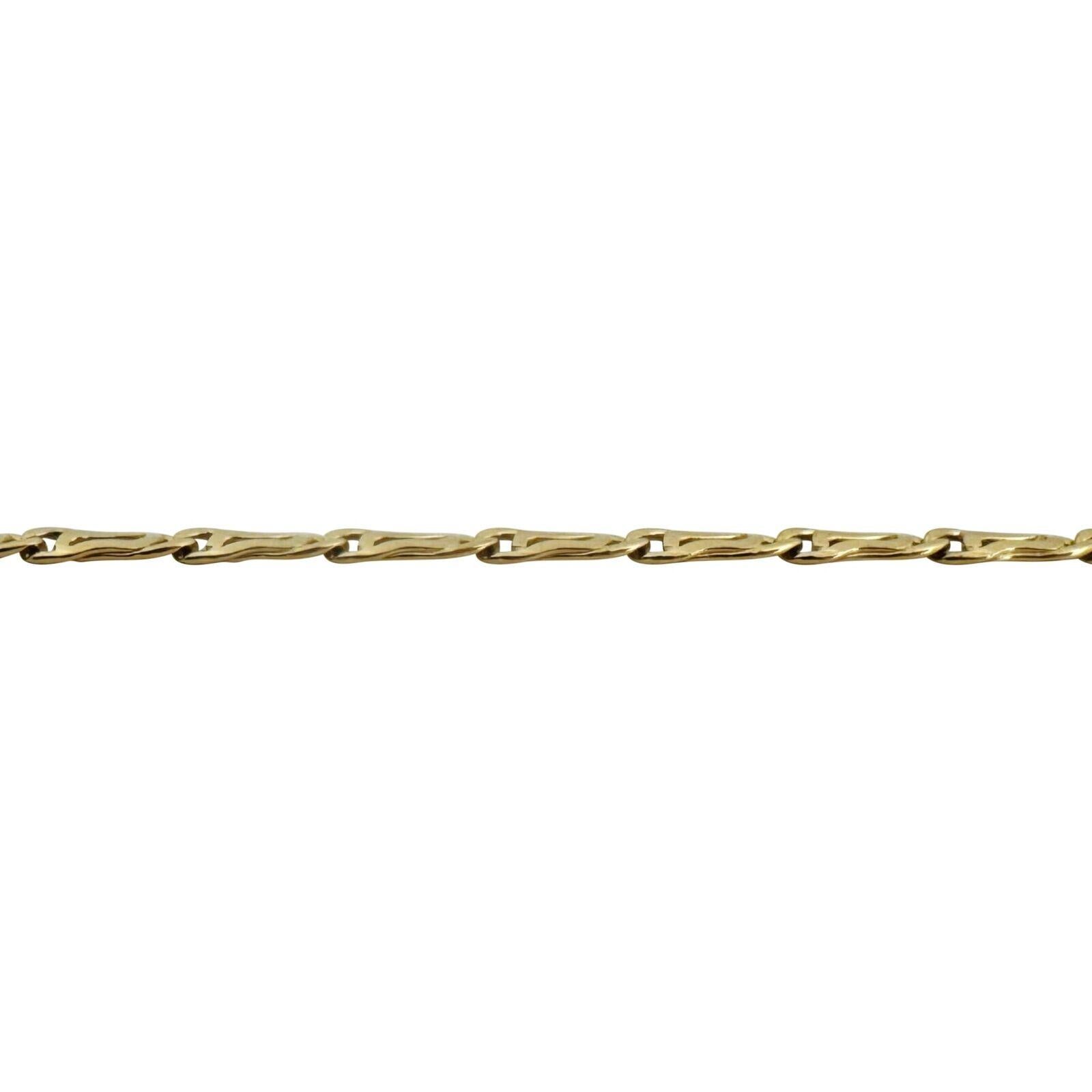18 Karat Gelbgold Halb massive Fancy Gliederkette Halskette Italien für Damen oder Herren