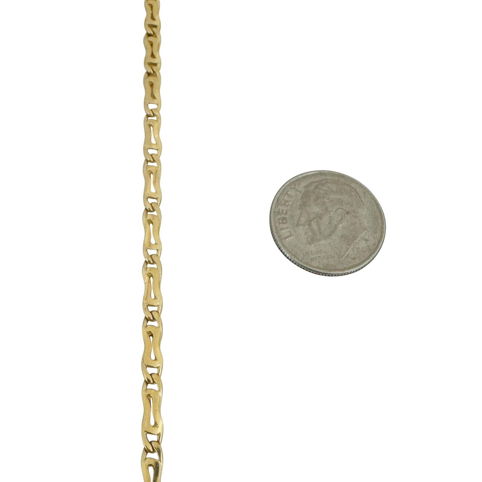 18 Karat Gelbgold Halb massive Fancy Gliederkette Halskette Italien 1