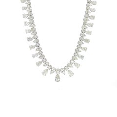 18 Karat Damen-Kronleuchter-Diamant-Halskette 24,87 Karat Diamanten