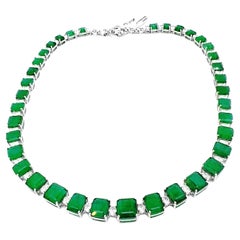 Collier d'émeraudes et de diamants pour dames 18K