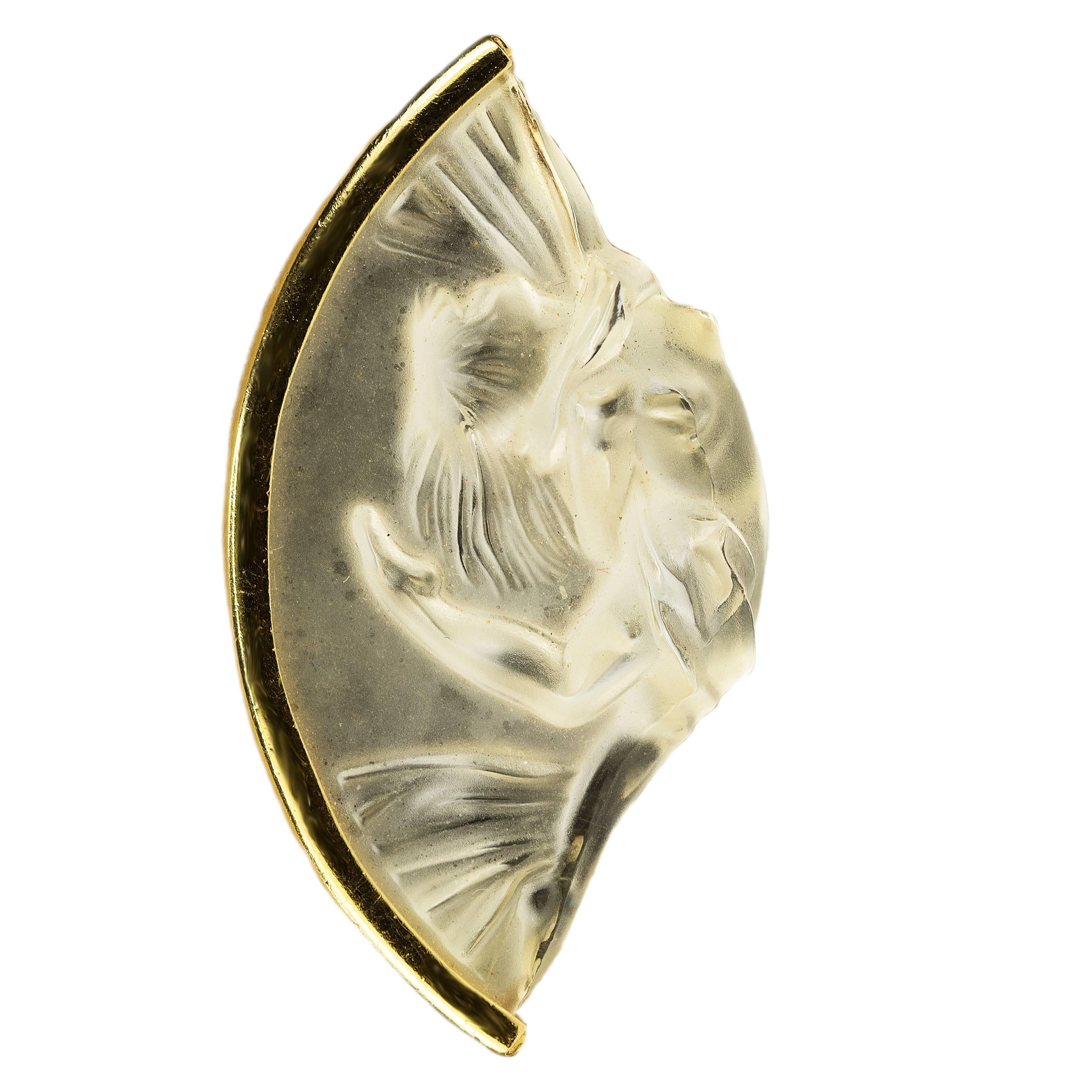 18 Karat Lalique Crystal Pendant
