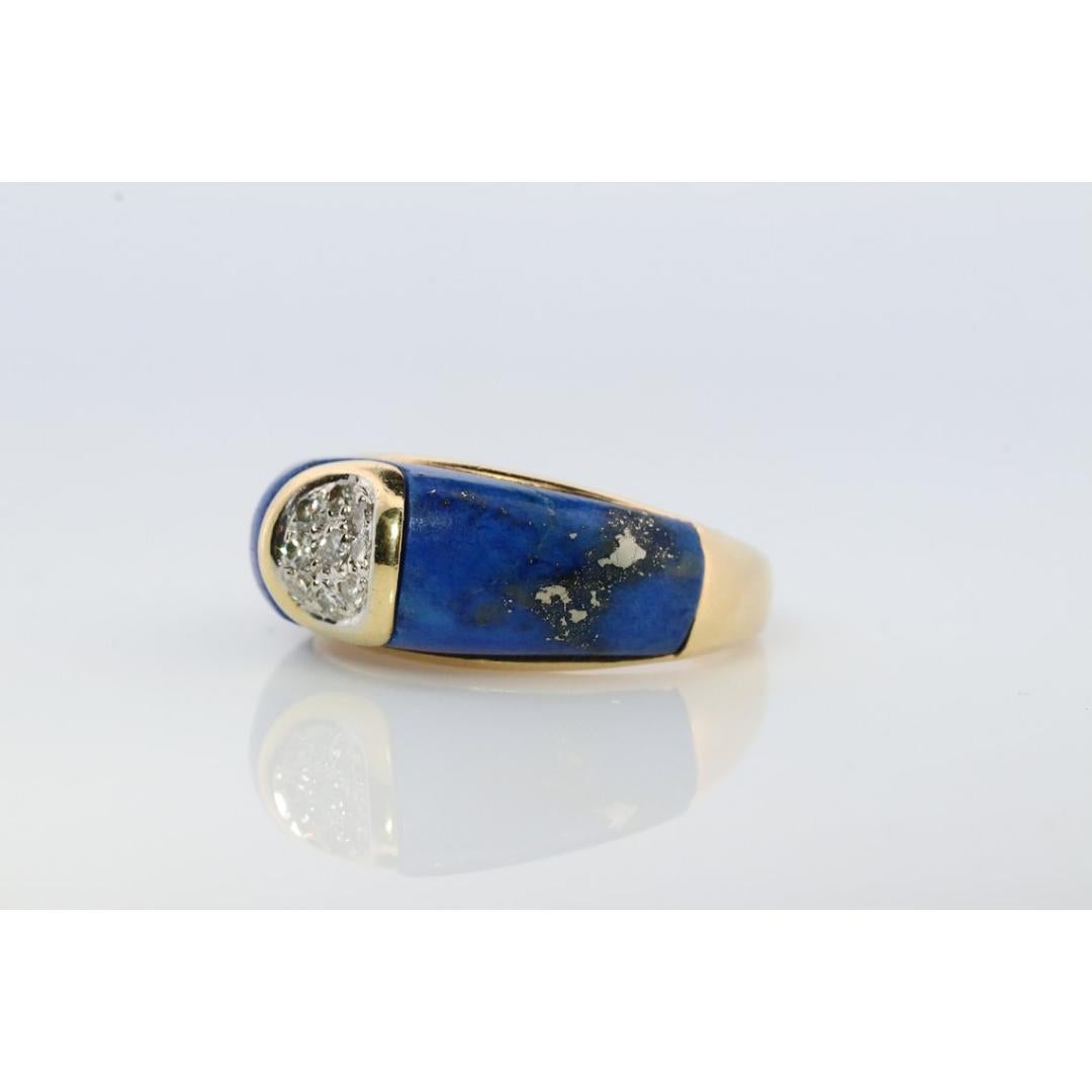Ring aus 18 Karat Lapislazuli und Diamanten. Lapis und Zentrum DAISY Diamond Band. im Angebot 6