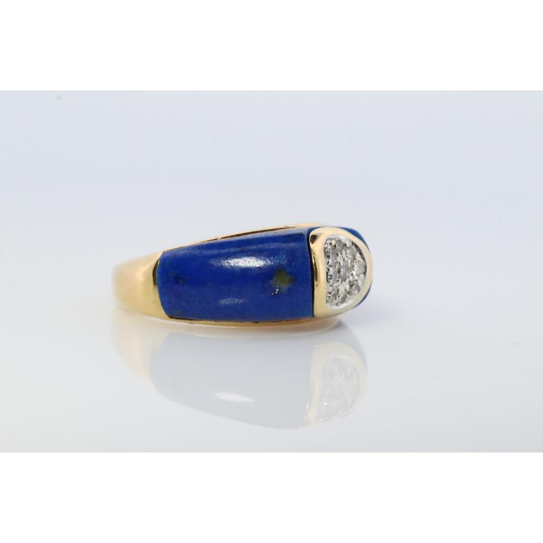 Ring aus 18 Karat Lapislazuli und Diamanten. Lapis und Zentrum DAISY Diamond Band. im Angebot 2