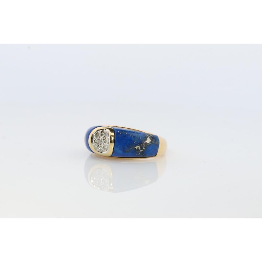 Ring aus 18 Karat Lapislazuli und Diamanten. Lapis und Zentrum DAISY Diamond Band. im Angebot 4