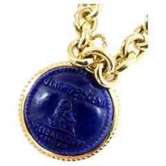 18K Lapis Lazuli Owl of Athena Coin Pendant