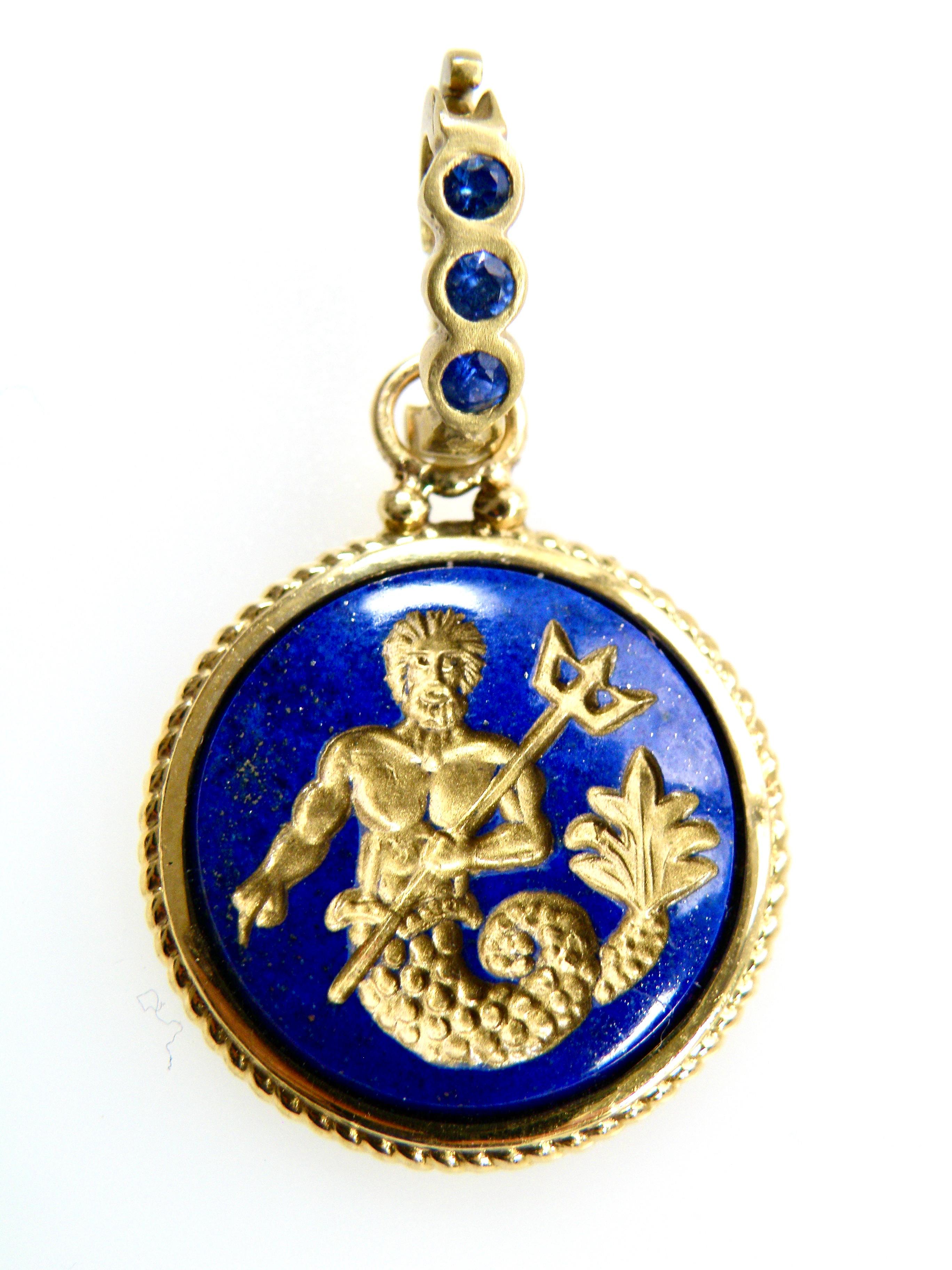poseidon gold pendant