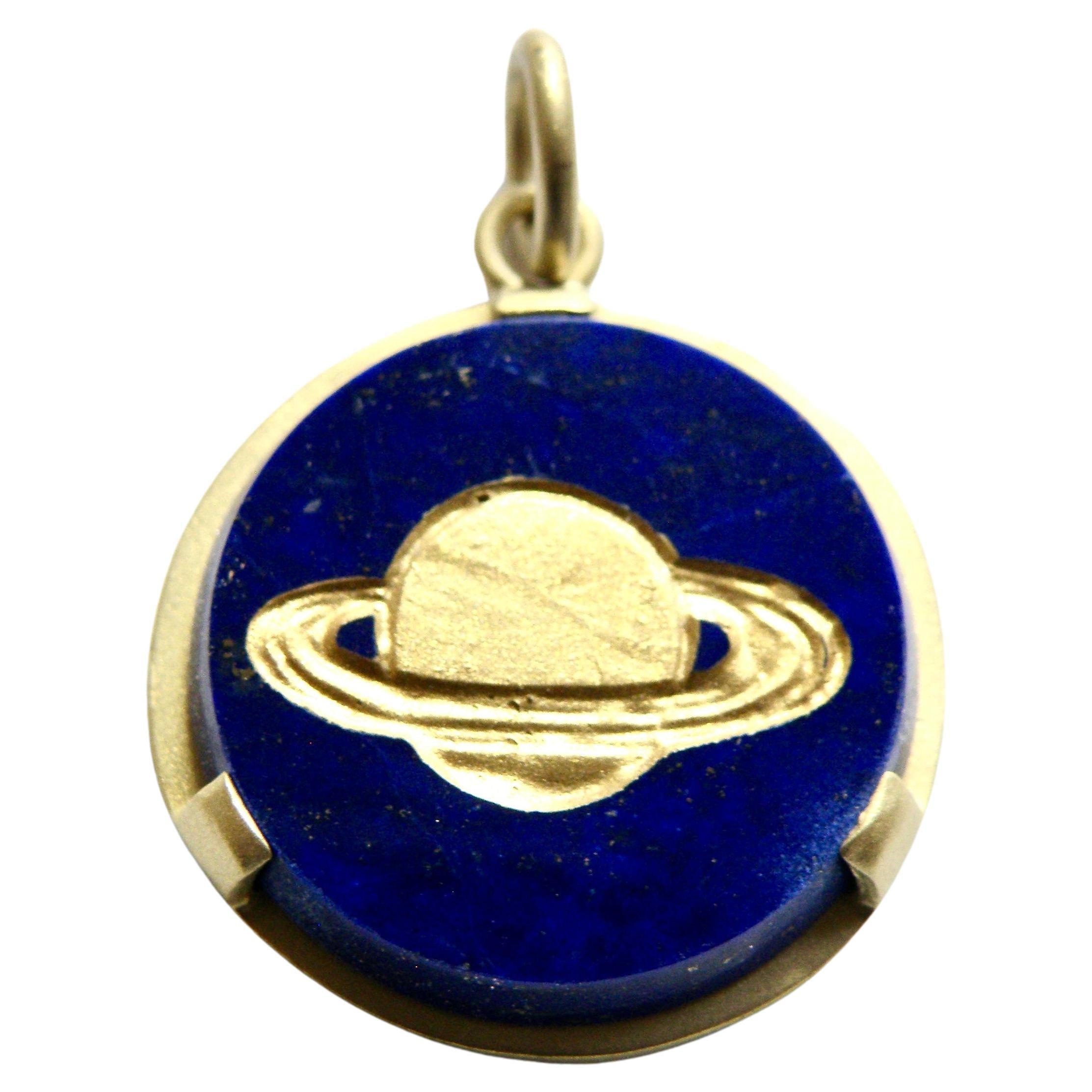 18K Lapis Saturn Pendant