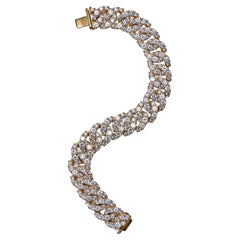 18K Large Diamond Cuban Link Bracelet