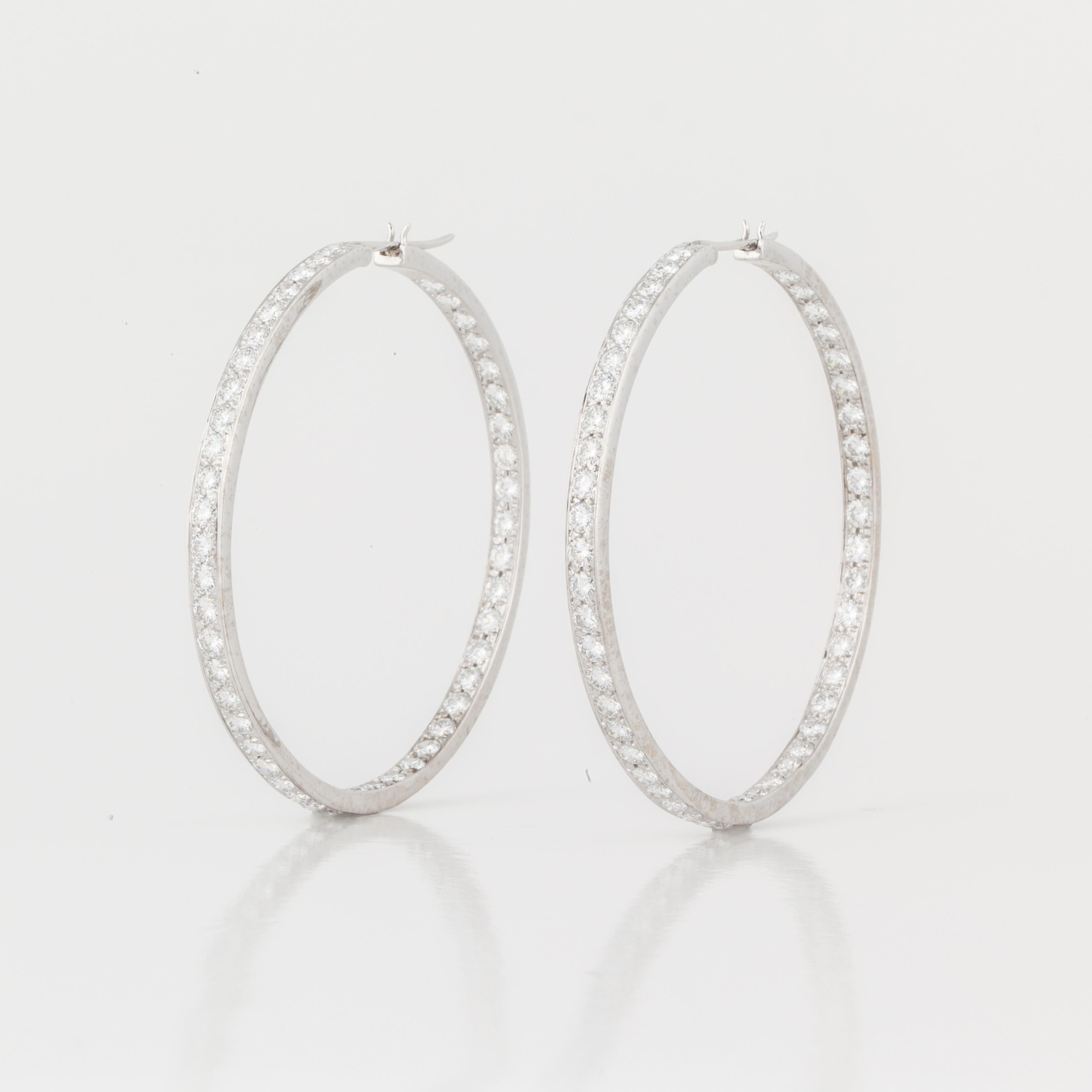 large diamond hoops earrings