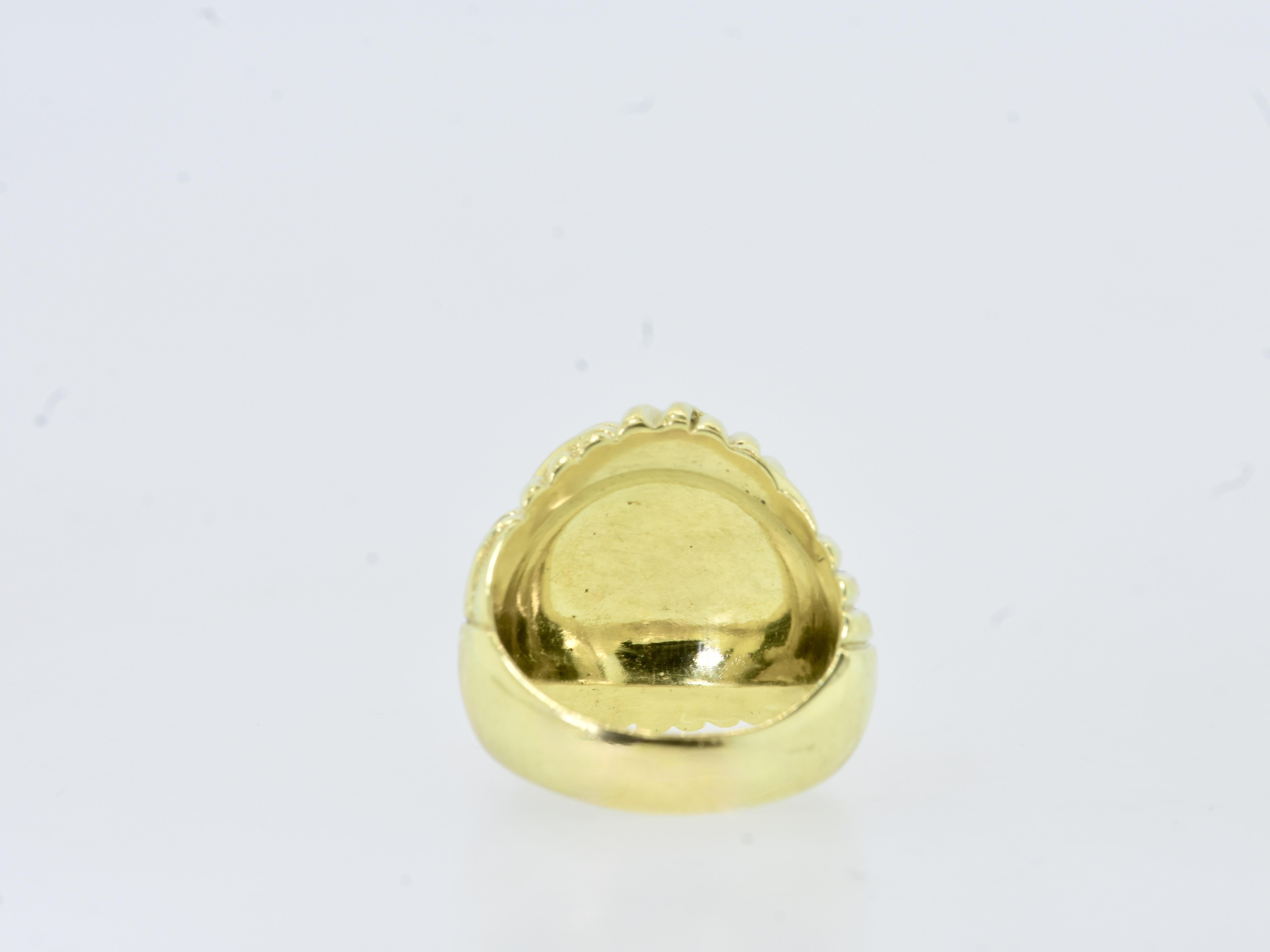Anello d'oro 18 carati con motivo a trama complessa Vintage By in vendita 2