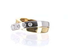 18K Two-Toned Love Knot Diamond Ring, Round Cut, 0.75 Carat, USA