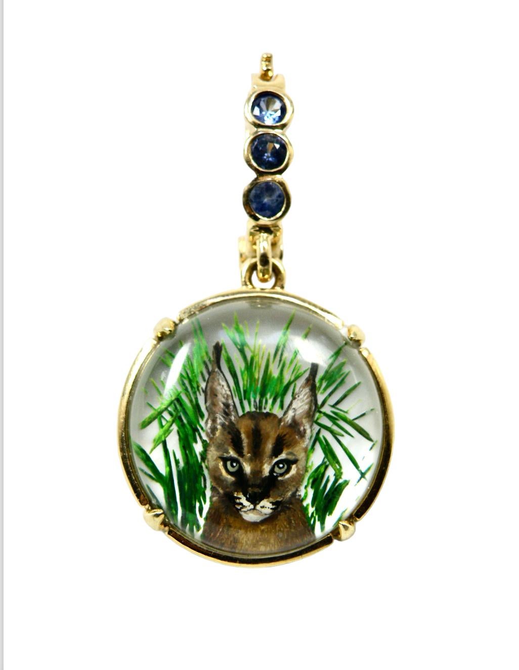 Pendentif Lynx 18K  Cristal inversé Neuf - En vente à Cohasset, MA