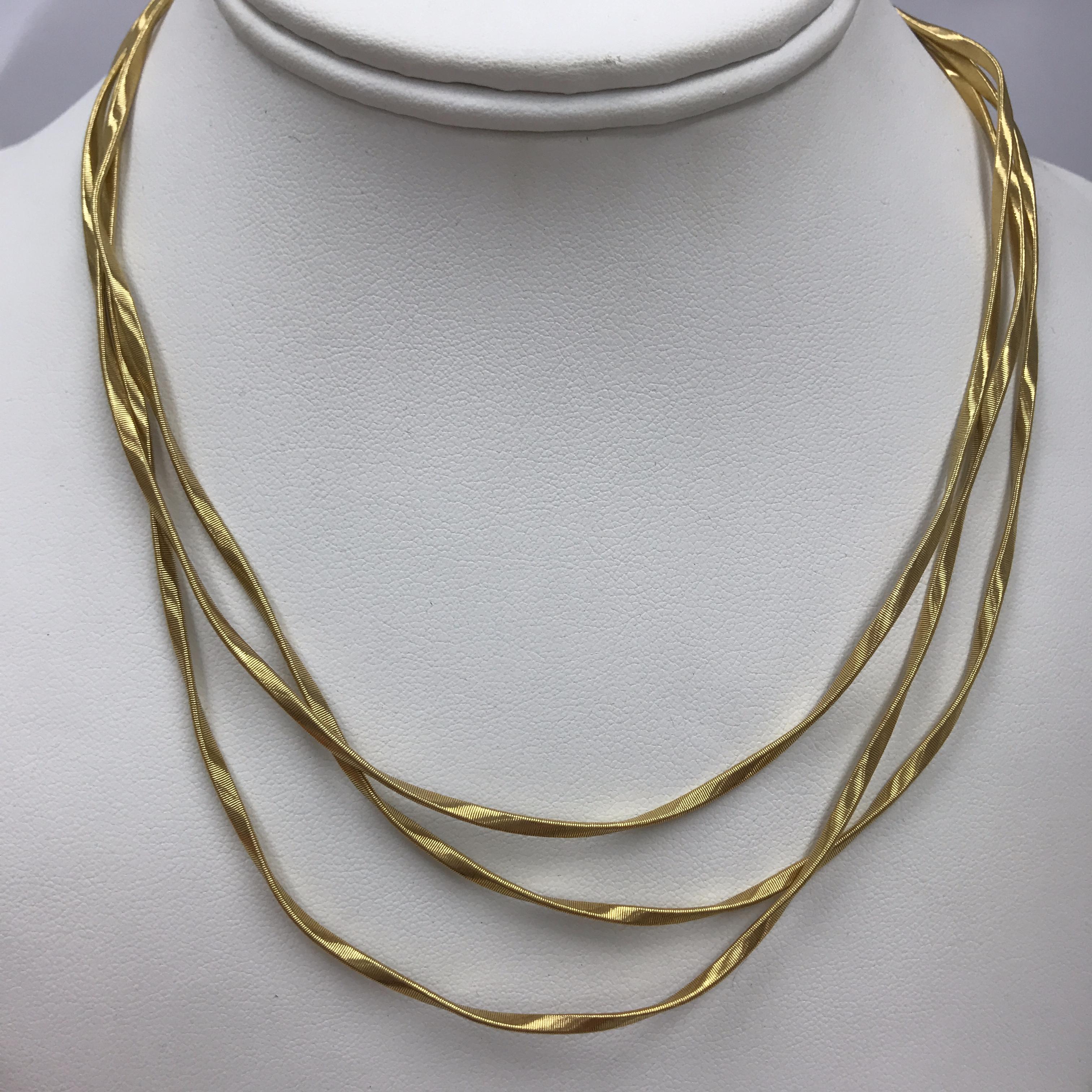 18 Karat Marco Bicego Necklace Marrakech Collection Yellow Gold In Good Condition For Sale In Boca Raton, FL