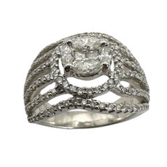 18k Marquise and Princess Cut Diamond Ring