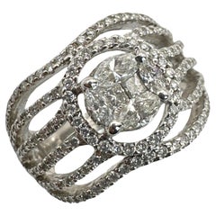 18k Marquise and Princess Cut Diamond Ring