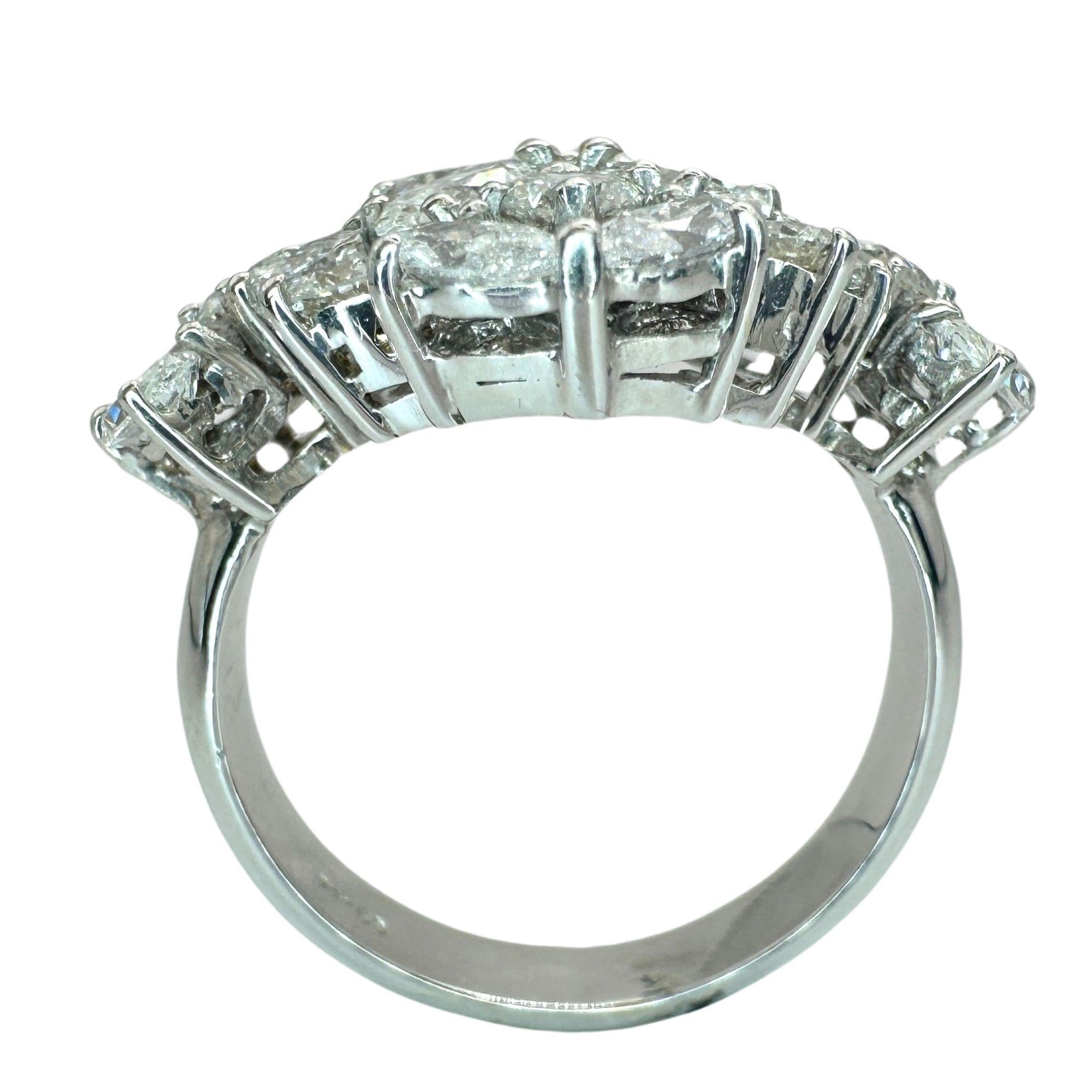 Women's 18k Marquise Cut Diamond Ring For Sale