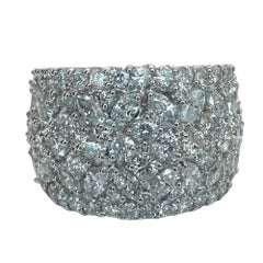 18k Marquise Cut Diamond Wide Band Ring