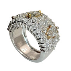 18k Marquise Cut Diamond Wide Band Ring