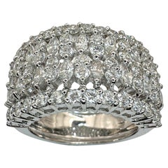 18k Marquise Cut Diamond Wide Band Ring