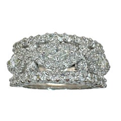 18k Marquise Cut Wide Band Diamond Ring