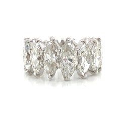 18k Marquise Diamond Graduated 7.50 Carat Eternity Band White Gold