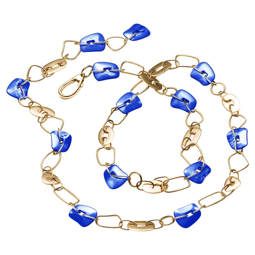 Mattioli - Puzzle Collection 18 Karat Rose Gold Openwork Chanel Necklace Italian Contemporary