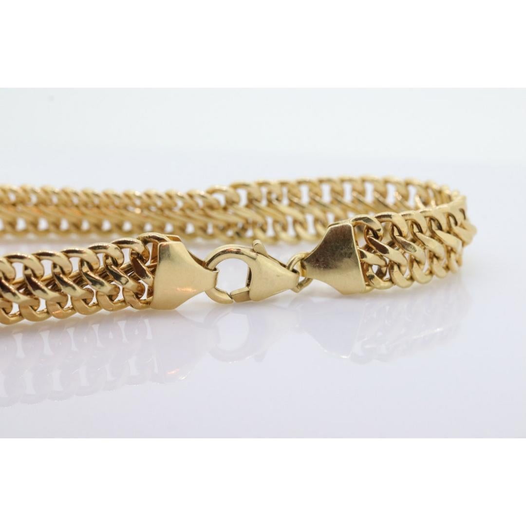 18k MILOR Infinity Wide Double LINK Chain Bracelet. 18k Infinity S Specialty In Good Condition In Port Charlotte, FL